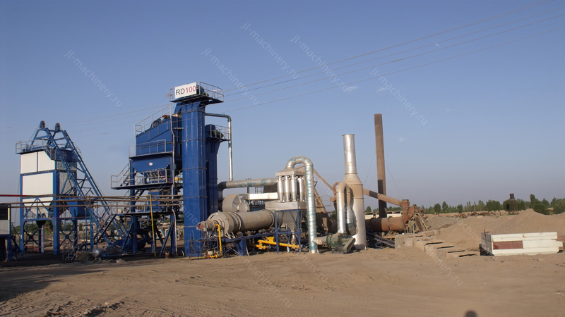 乌兹别克JL1200强制间歇式每小时100吨沥青搅拌设备生产线